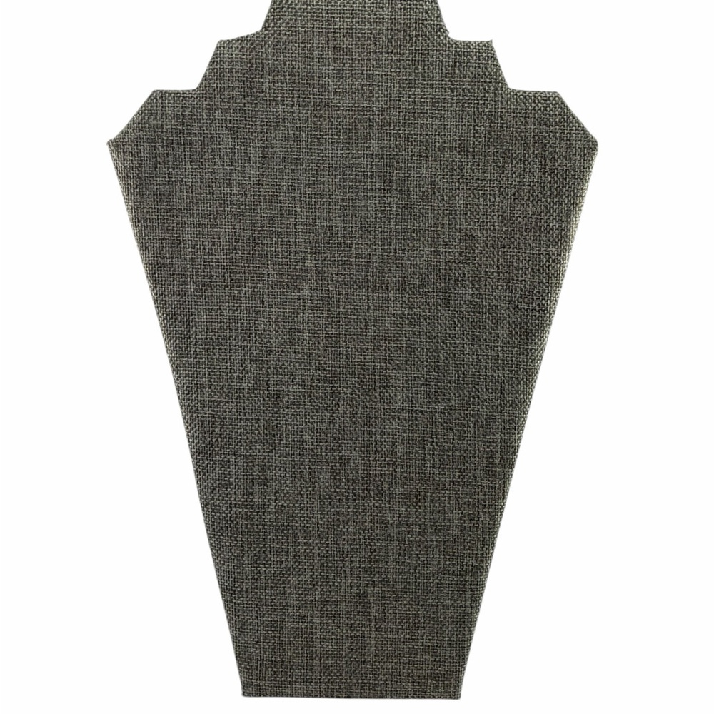 Gray Burlap Padded Necklace Displays with Collapsible Easel Stands Set of 3